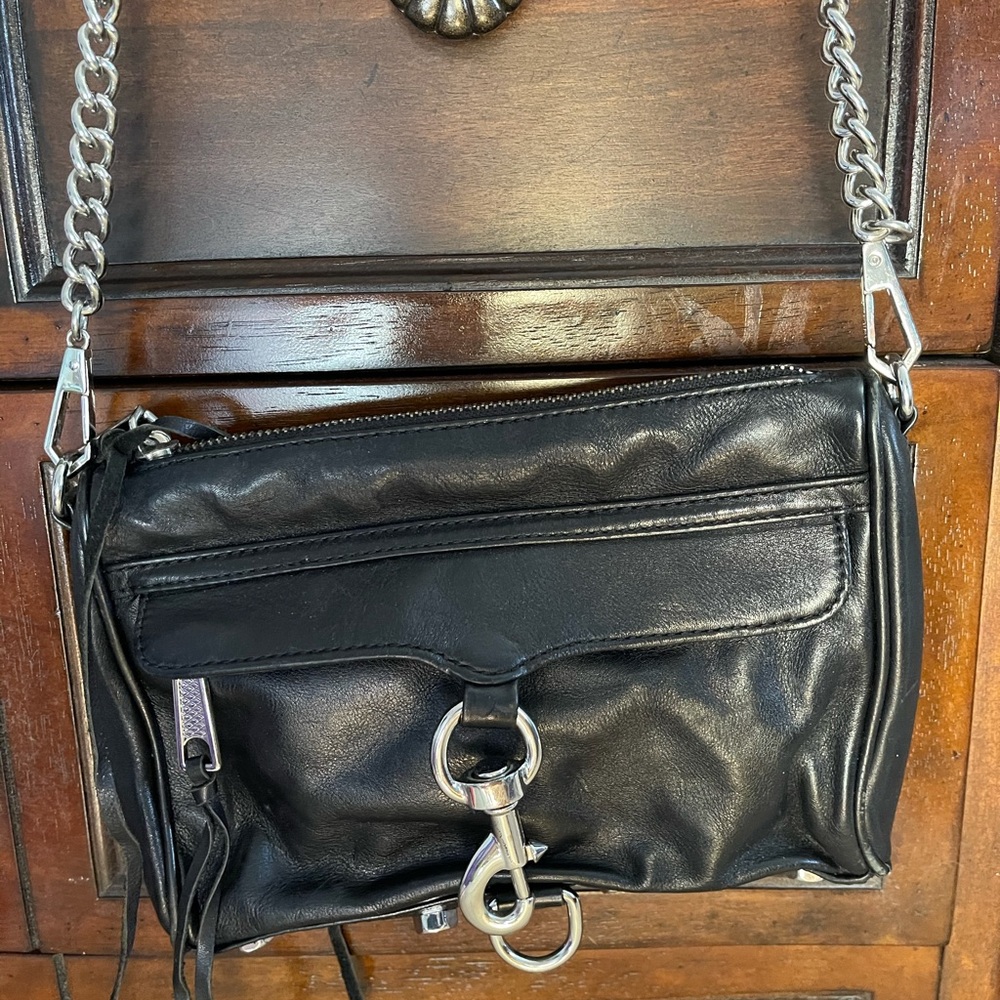 Rebecca Minkoff Black leather chain Crossbody Bag